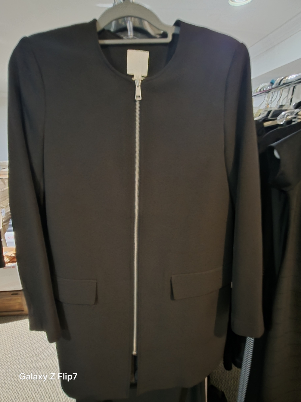H&M Black Zip-Front Blazer Jacket